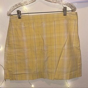 IZOD Stretch Yellow Plaid Golf Skirt